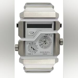 Diesel Dual Time Silver Watch